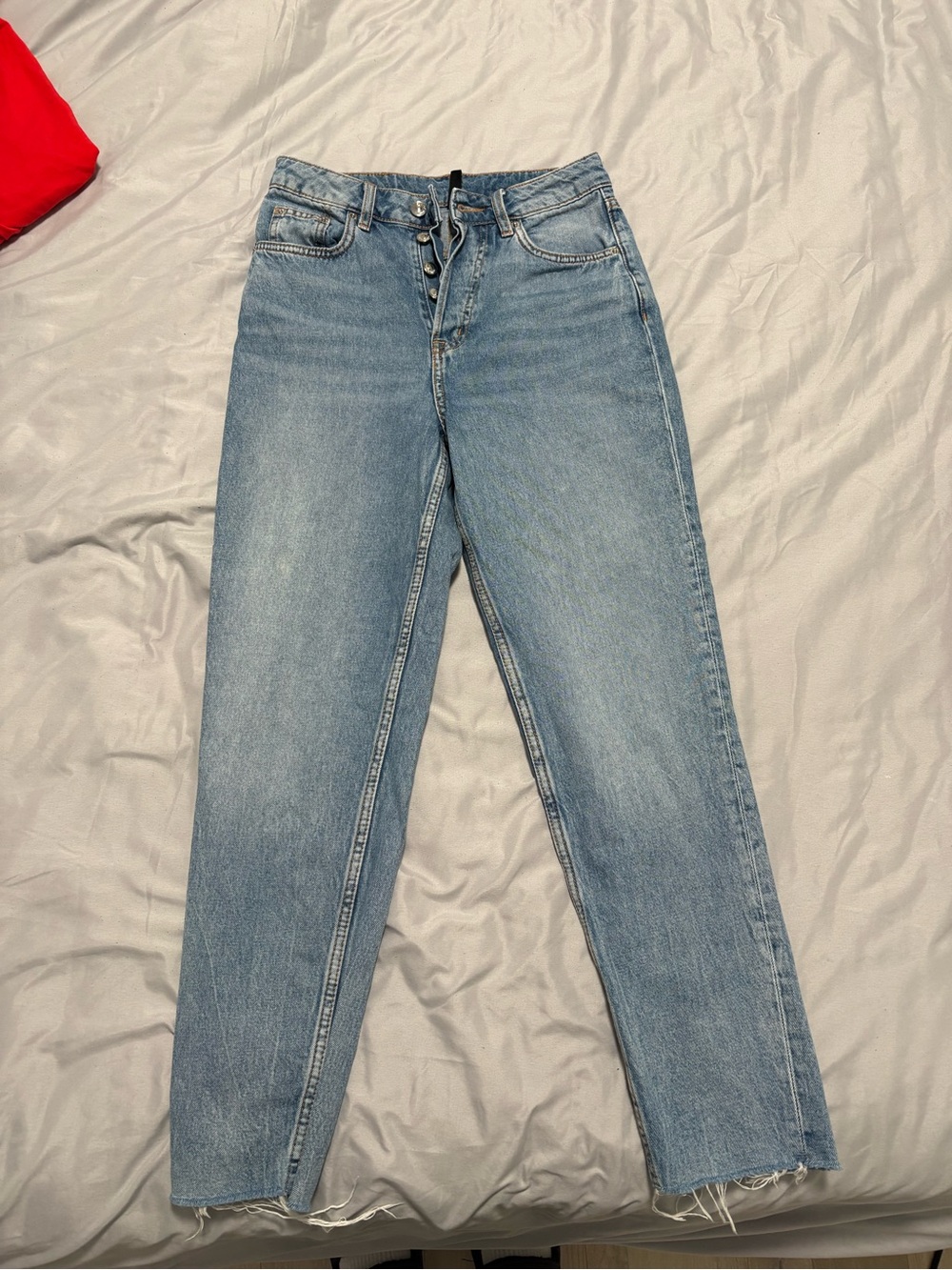 H&M High-Rise Light Blue Straight Jeans